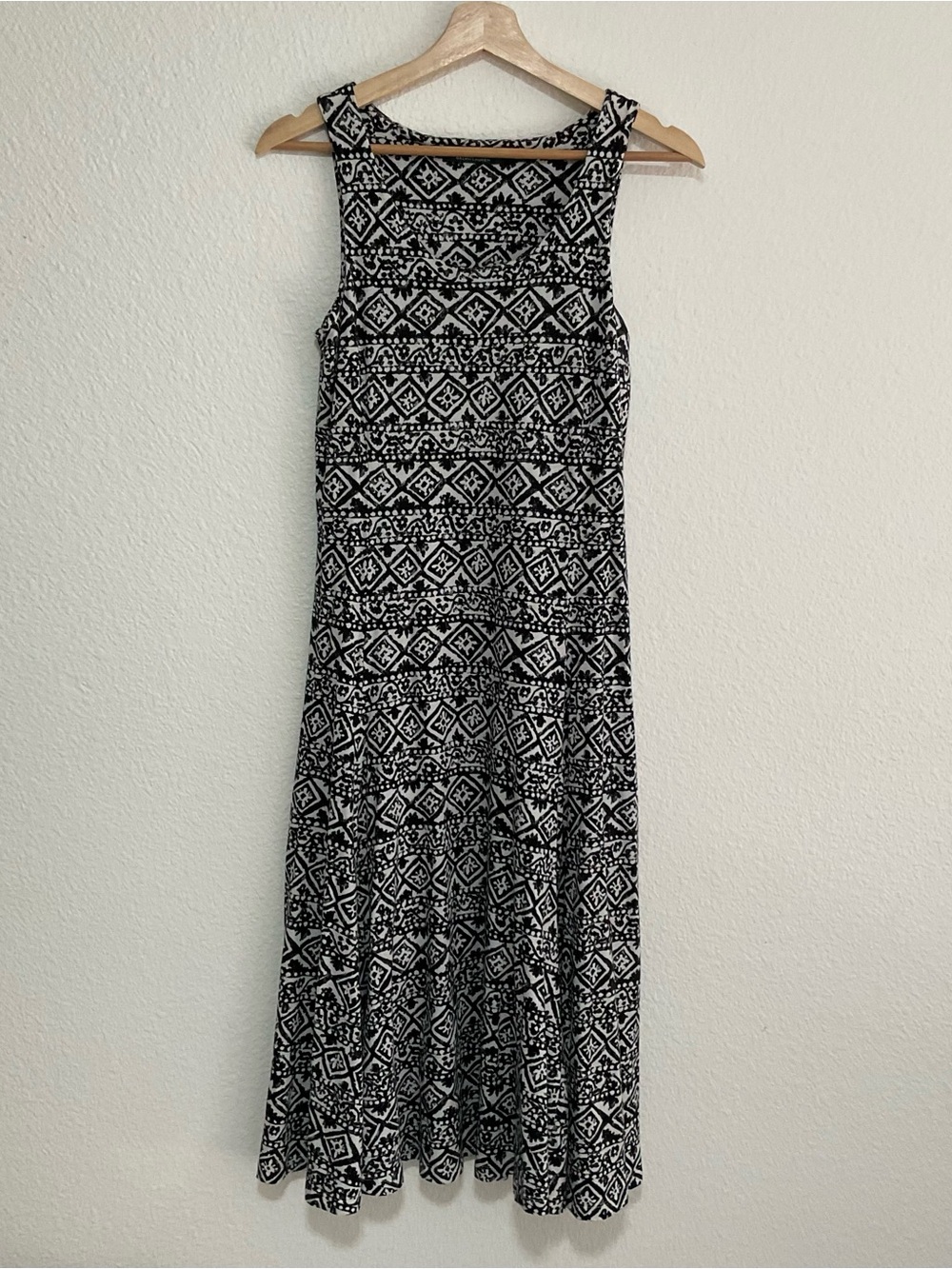 Lauren Ralph Lauren Size XS 100% Cotton Aztec Fit Flare Midi Lined Dress